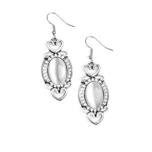 Paparazzi Port Royal Princess White Earrings